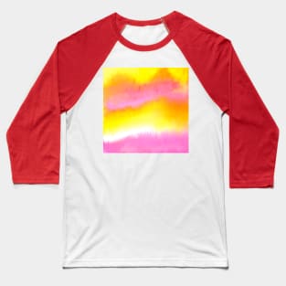 Yellow and Pink Watercolor Blend Baseball T-Shirt